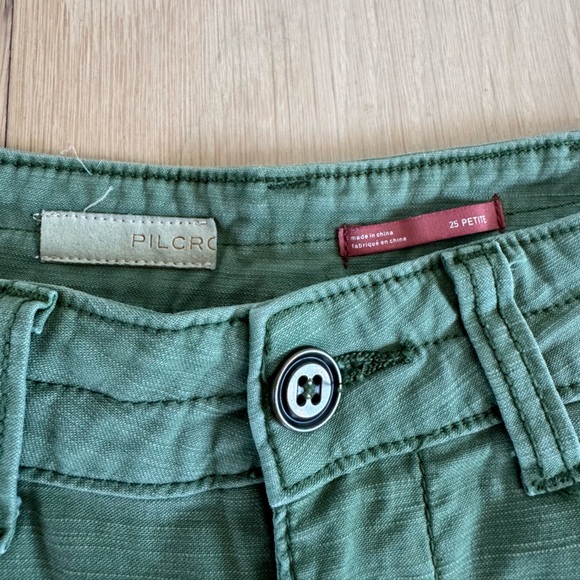 Pilcro Anthropologie Green Cargo Pants Jeans Size 25 Petite - Picture 4 of 5